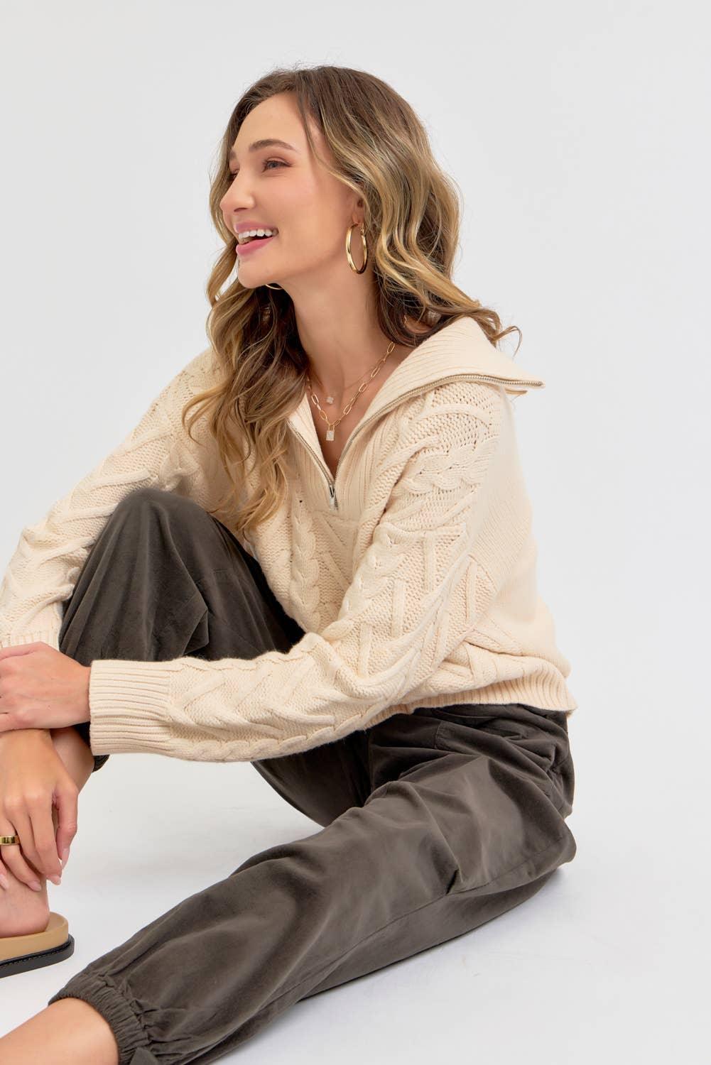 The Half Zip Janey Sweater - Baxter Avenue