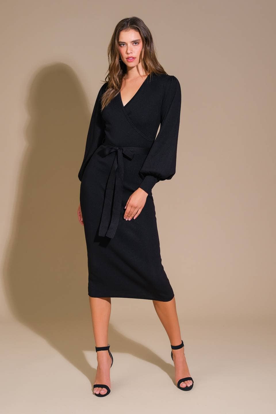 The Midi Wrap Sweater Dress