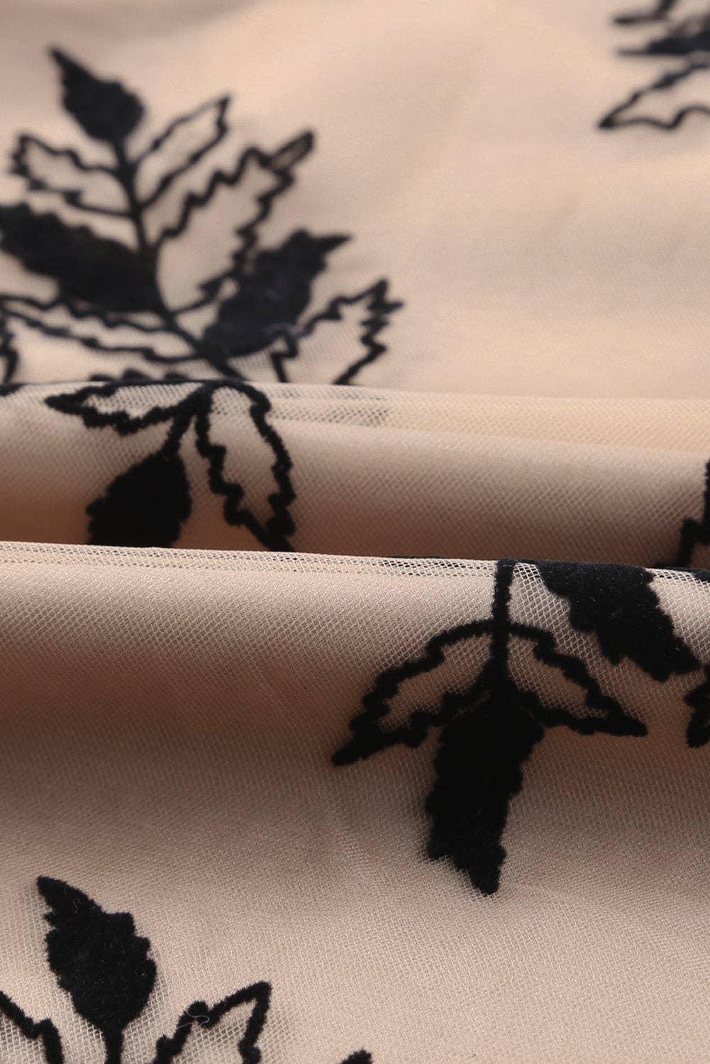 Floral Leaves Embroidered Maxi Skirt - Baxter Avenue