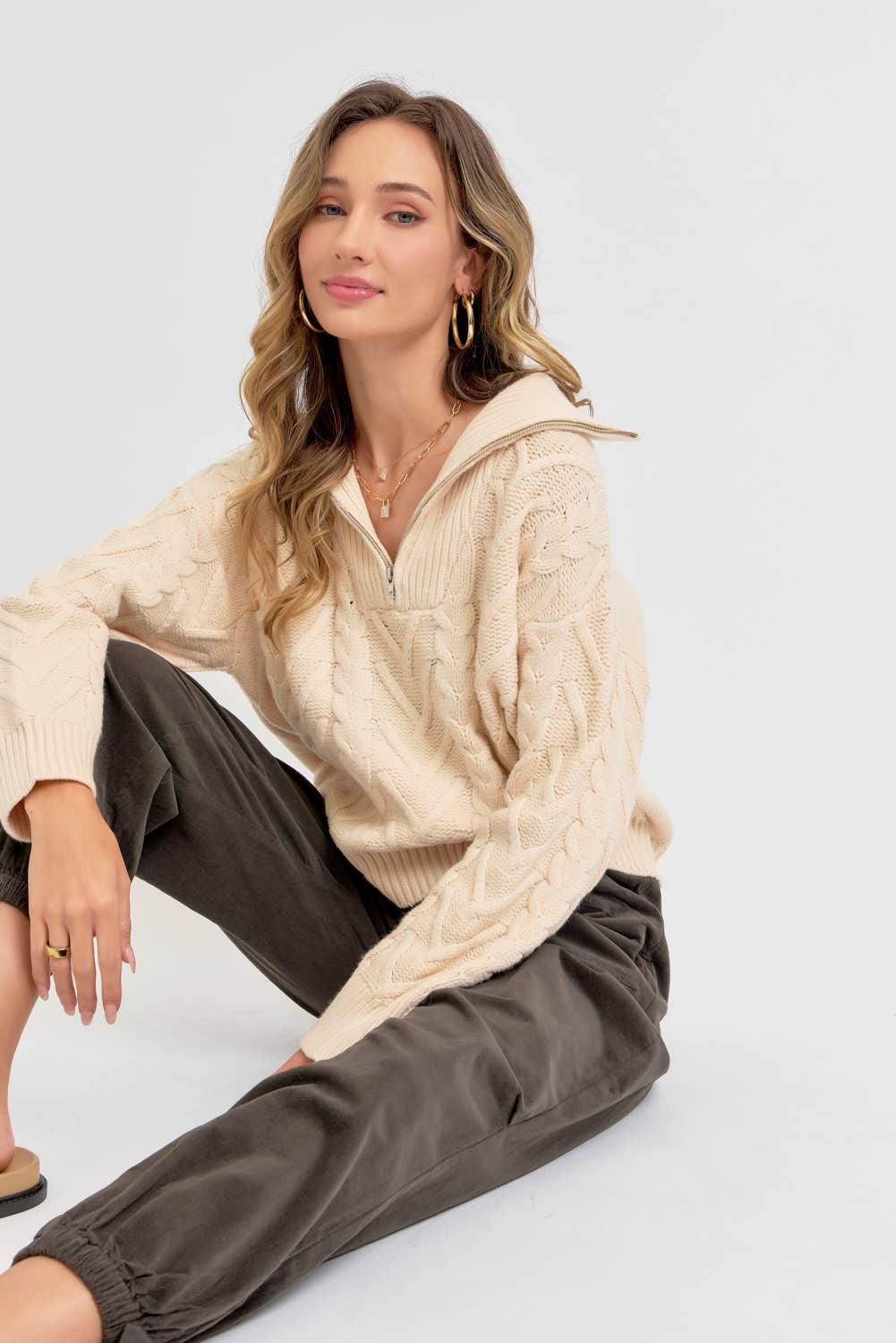 The Half Zip Janey Sweater - Baxter Avenue