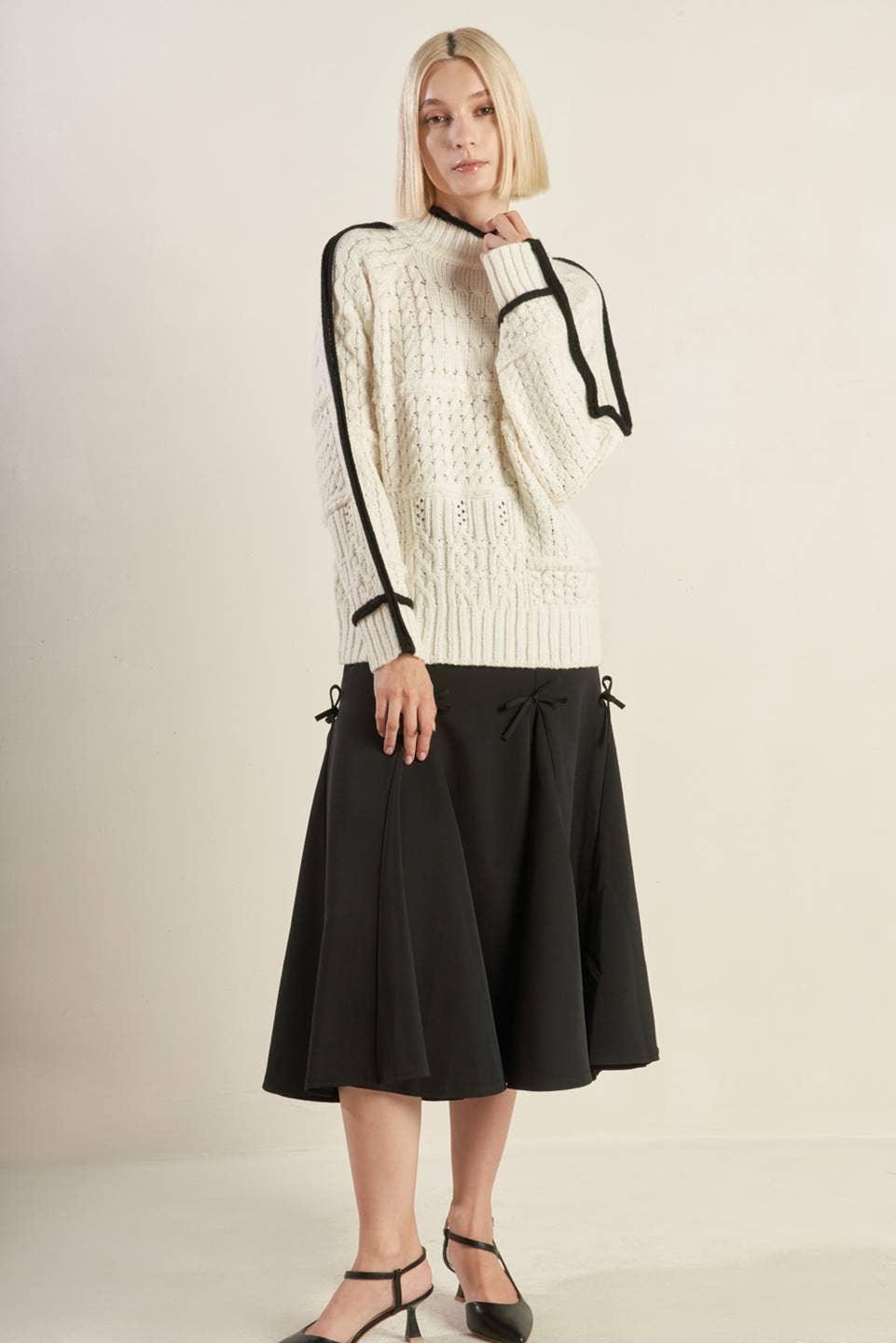 Mock Neck Textured Sweater - Baxter Avenue