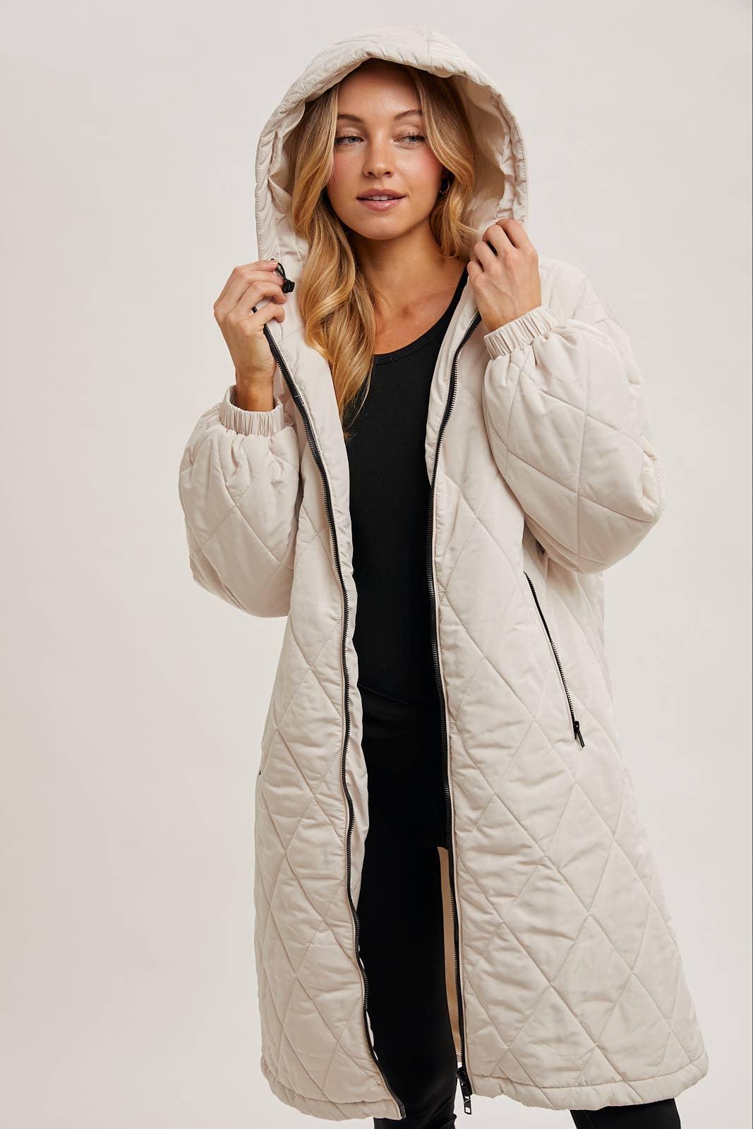 Longline Quilted Puffer Jacket - Baxter Avenue
