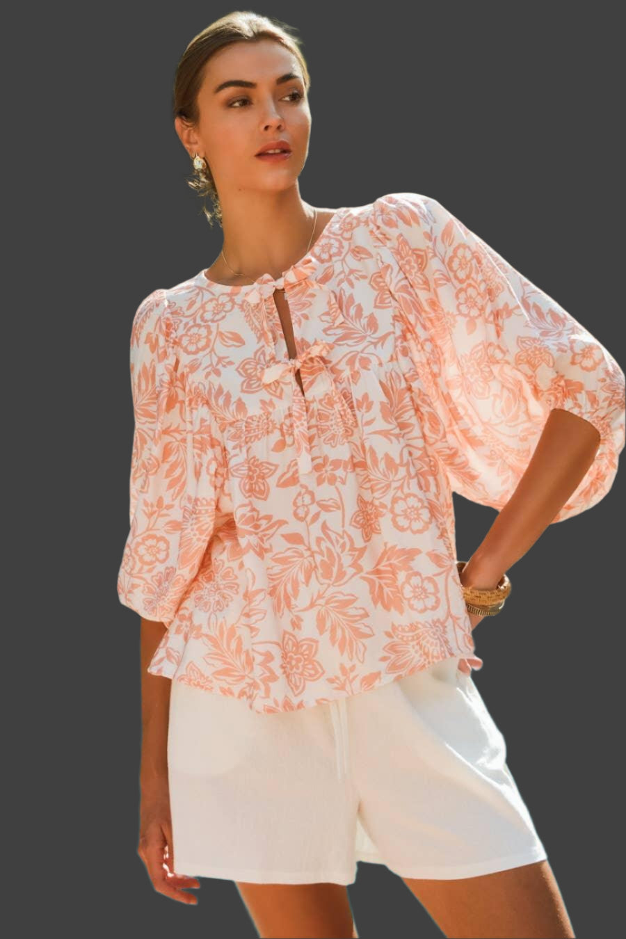 The Meghan Boho Neck Blouse - Baxter Avenue