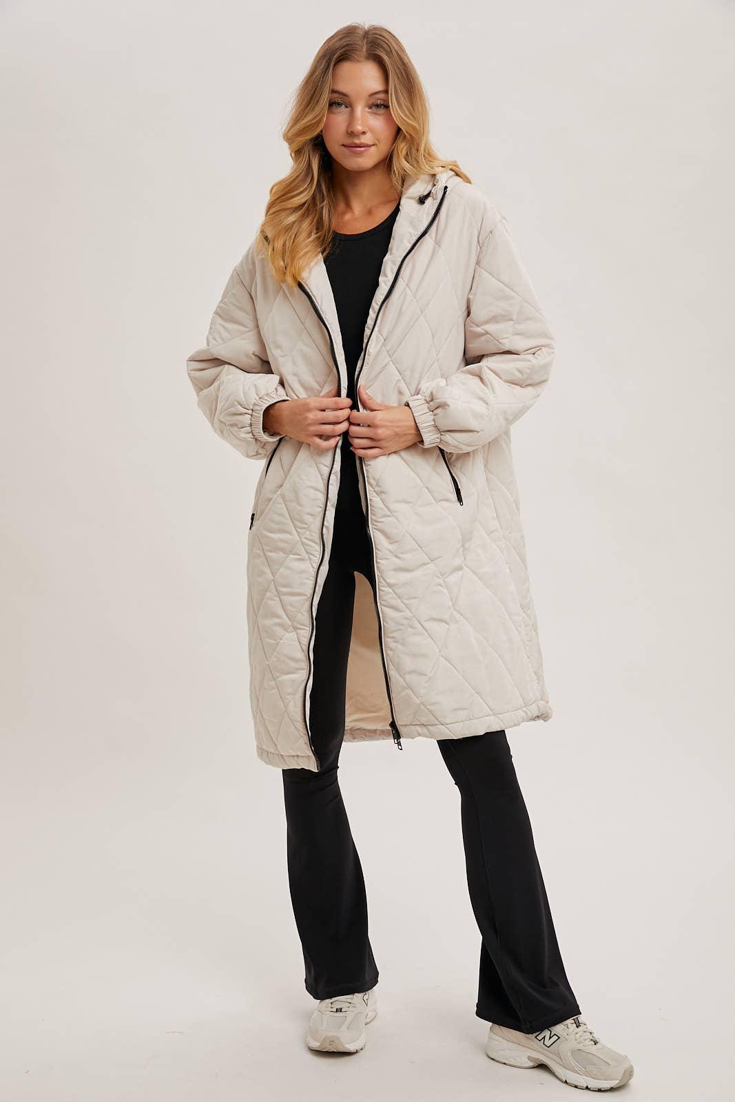 Longline Quilted Puffer Jacket - Baxter Avenue