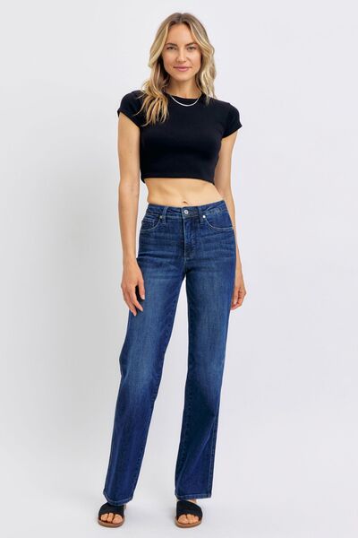 Tummy Control Straight Jeans - Baxter Avenue