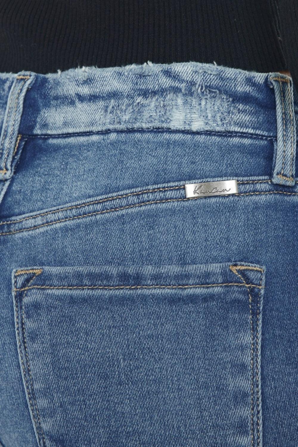 Wide Waistband Slim Straight Jeans - Baxter Avenue