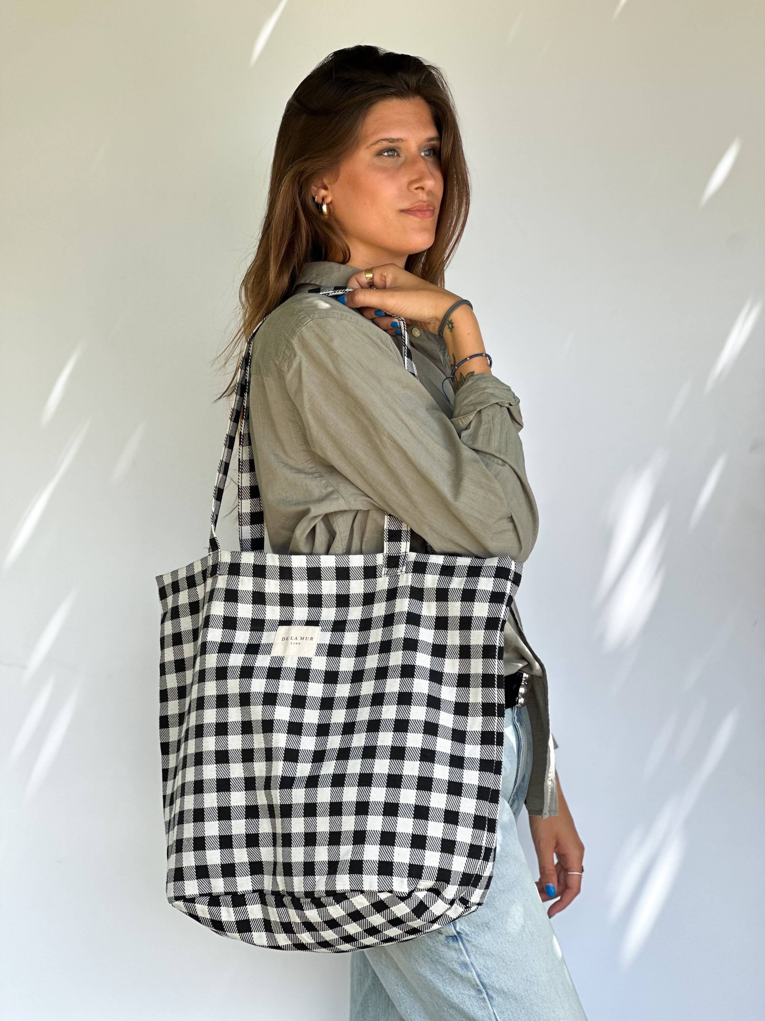 The Sevilla Tote - Checked - Baxter Avenue