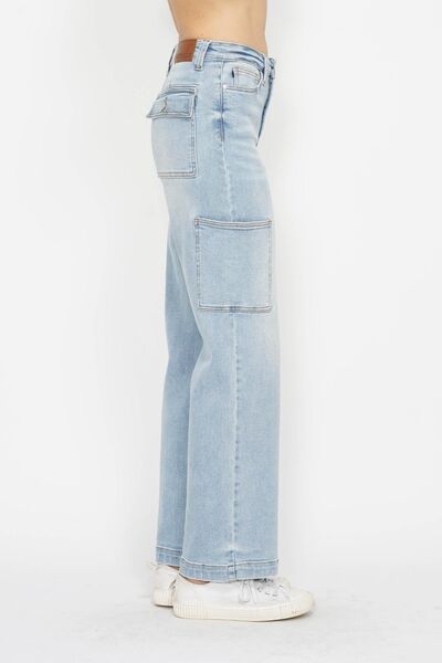 High Waist Straight Cargo Jeans - Baxter Avenue