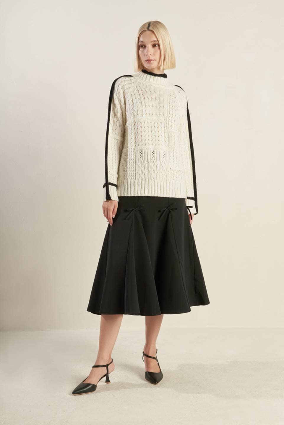 Mock Neck Textured Sweater - Baxter Avenue