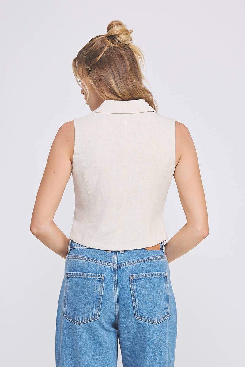 The Sloane Linen Vest - Baxter Avenue