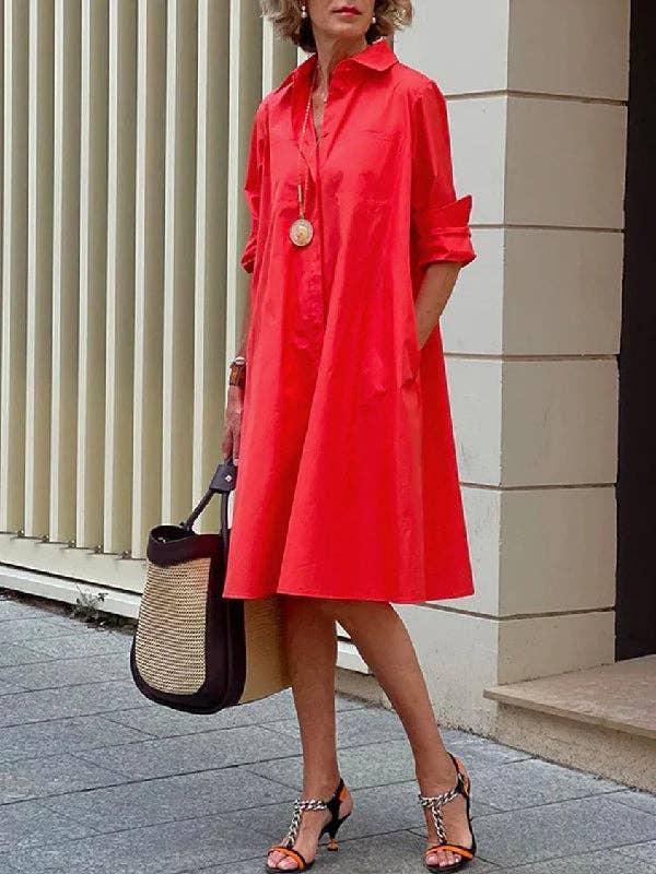 Lapel Midi Dress - Baxter Avenue