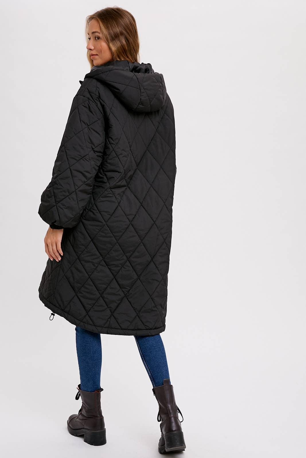 Longline Quilted Puffer Jacket - Baxter Avenue