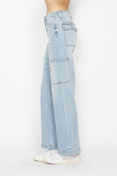 High Waist Straight Cargo Jeans - Baxter Avenue
