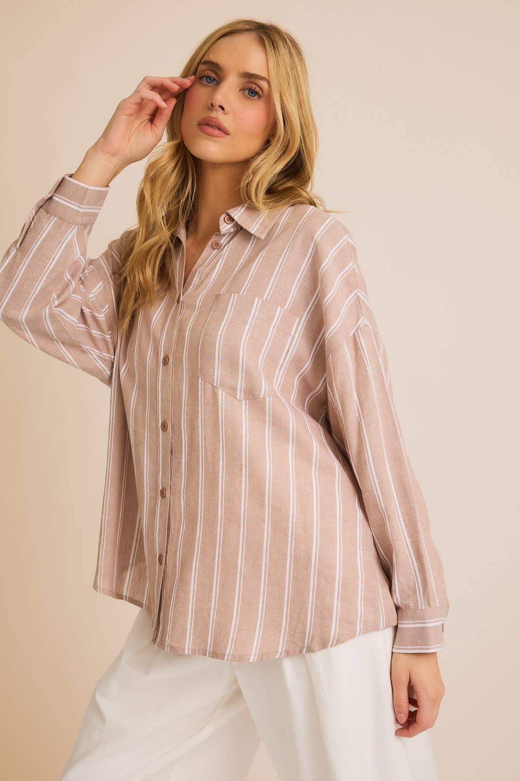 The Tammy Oversized Linen Shirt - Baxter Avenue