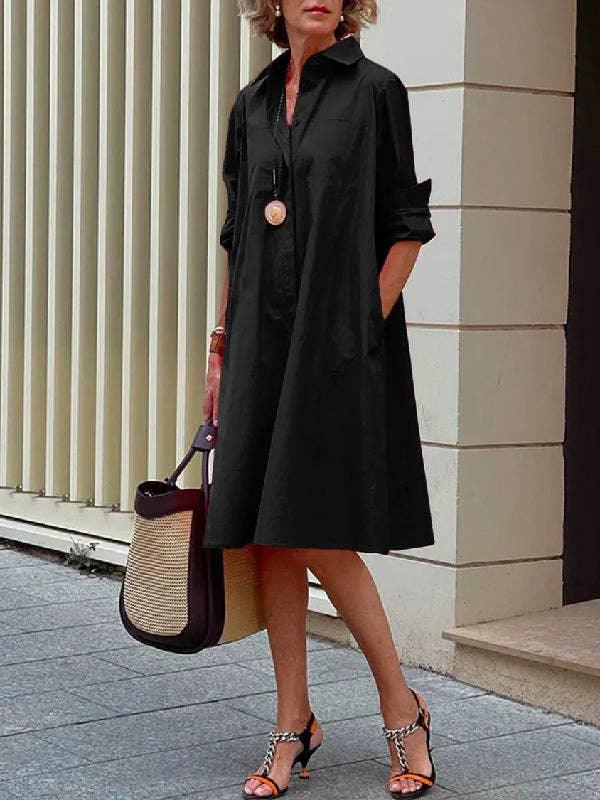 Lapel Midi Dress - Baxter Avenue