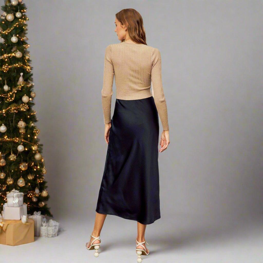 Satin Midi Skirt - Baxter Avenue