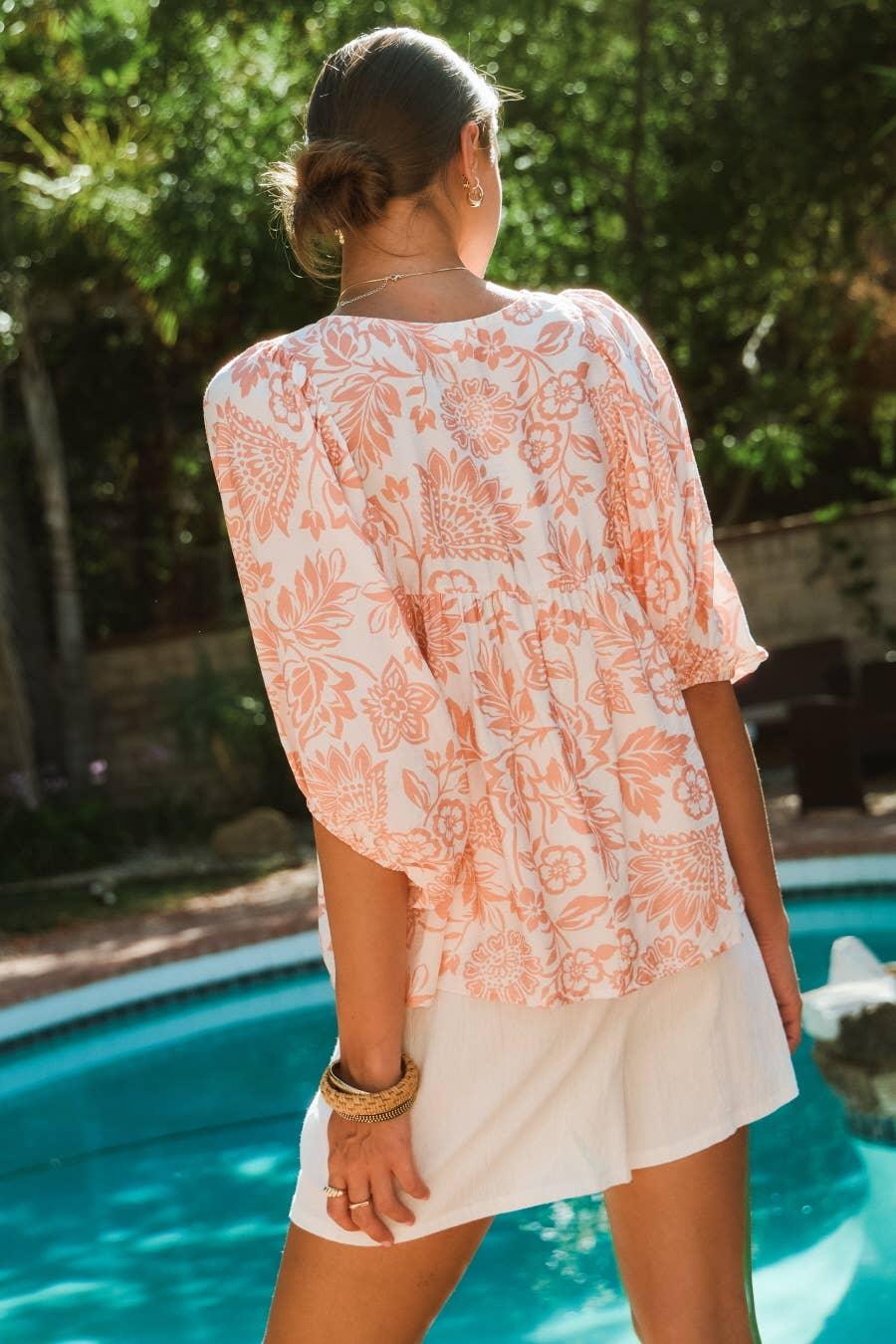The Meghan Boho Neck Blouse - Baxter Avenue