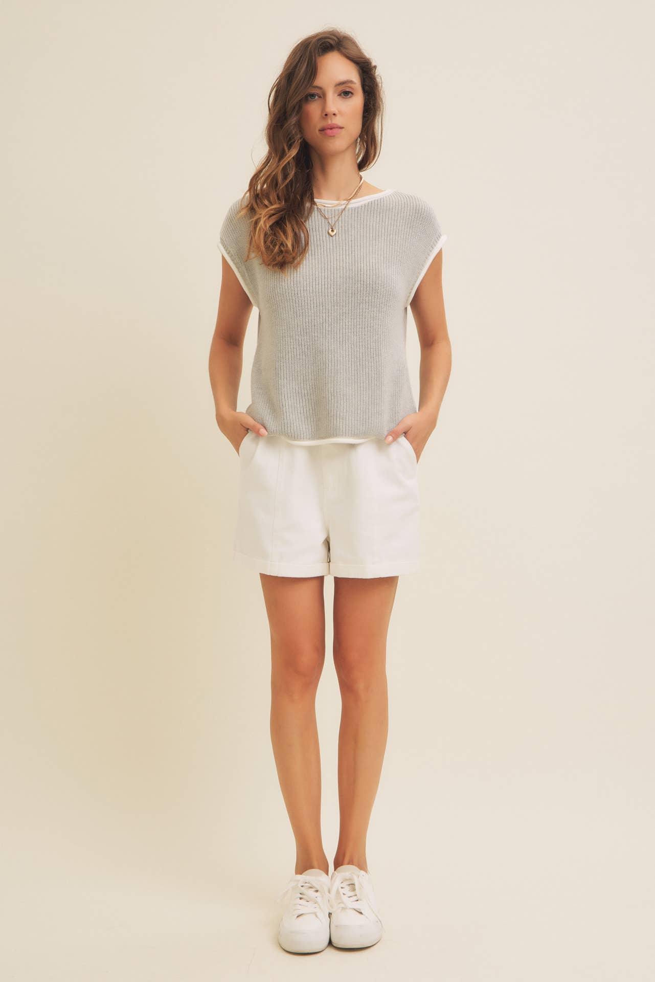 The Callie Sleeveless Sweater - Baxter Avenue
