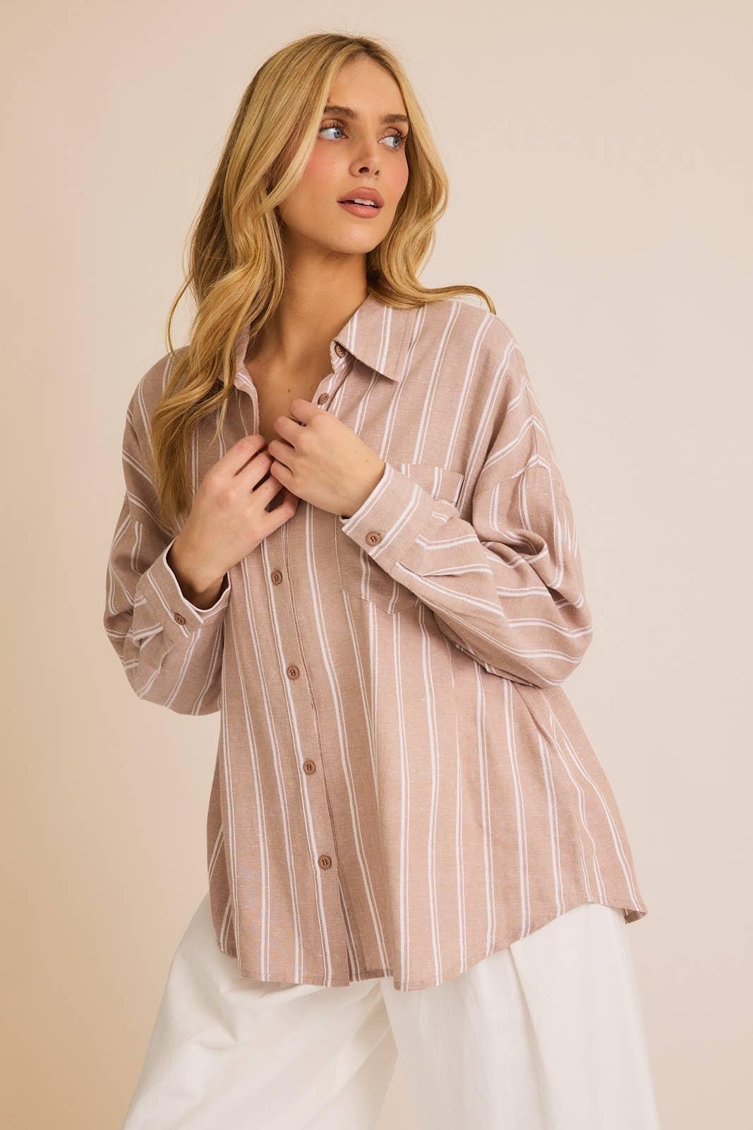 The Tammy Oversized Linen Shirt - Baxter Avenue