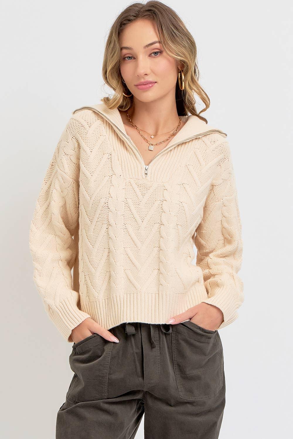 The Half Zip Janey Sweater - Baxter Avenue
