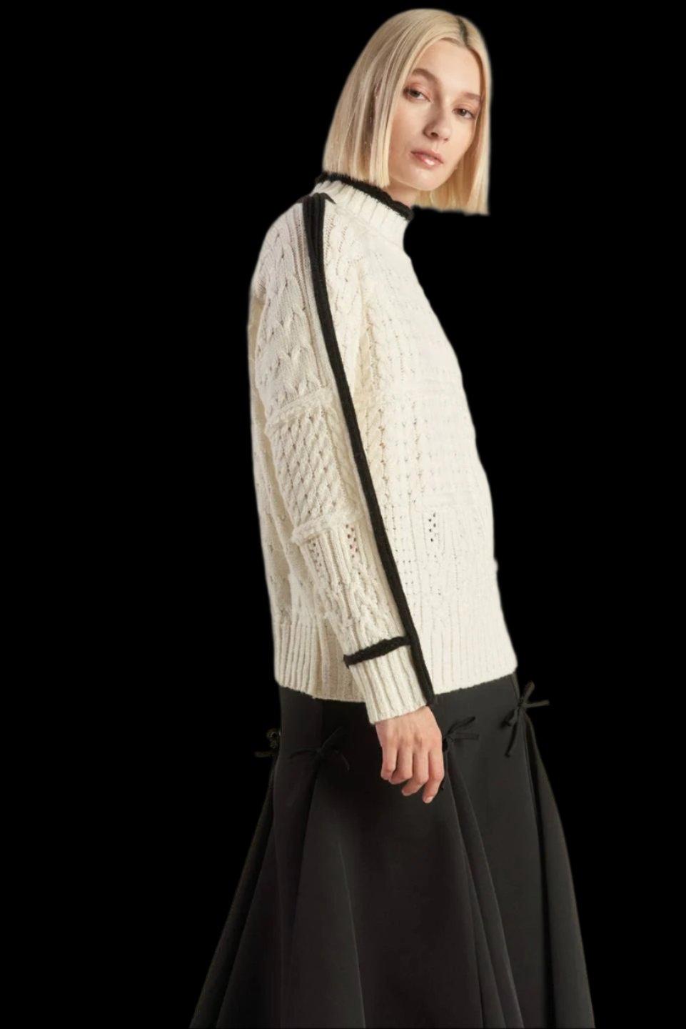 Mock Neck Textured Sweater - Baxter Avenue