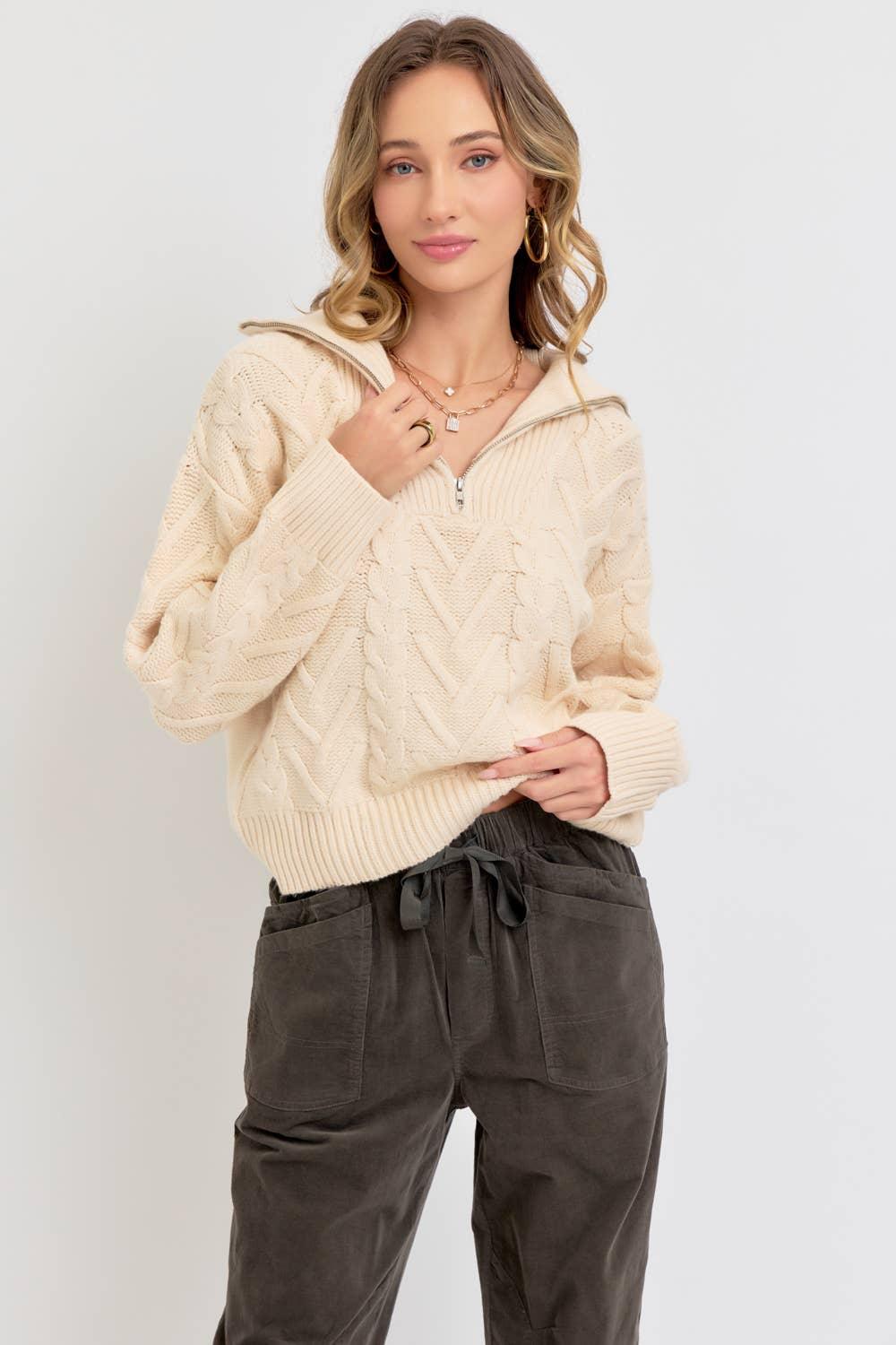 The Half Zip Janey Sweater - Baxter Avenue