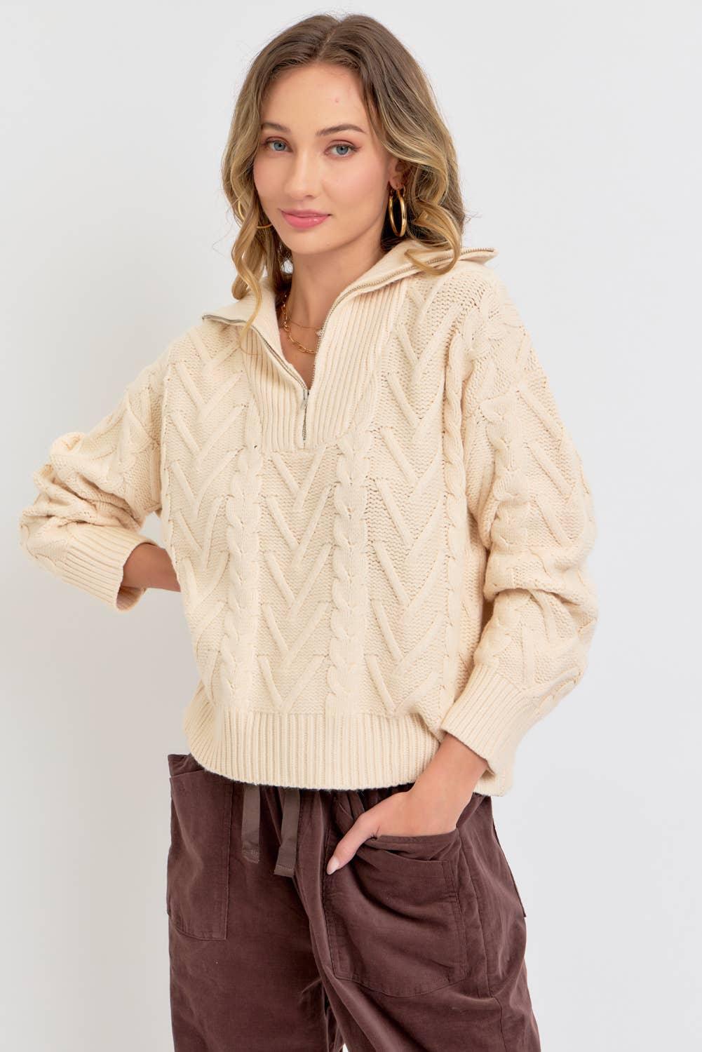 The Half Zip Janey Sweater - Baxter Avenue