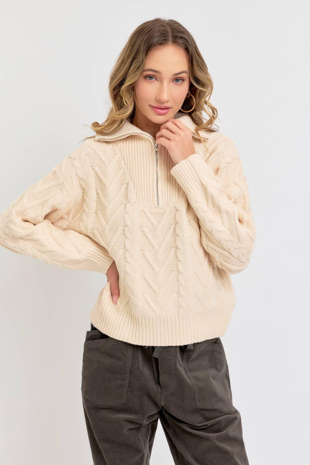 The Half Zip Janey Sweater - Baxter Avenue