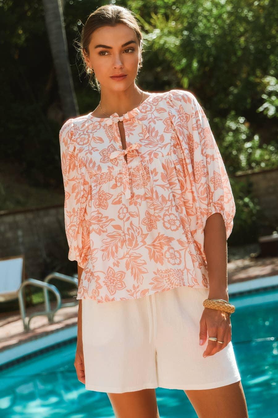 The Meghan Boho Neck Blouse - Baxter Avenue
