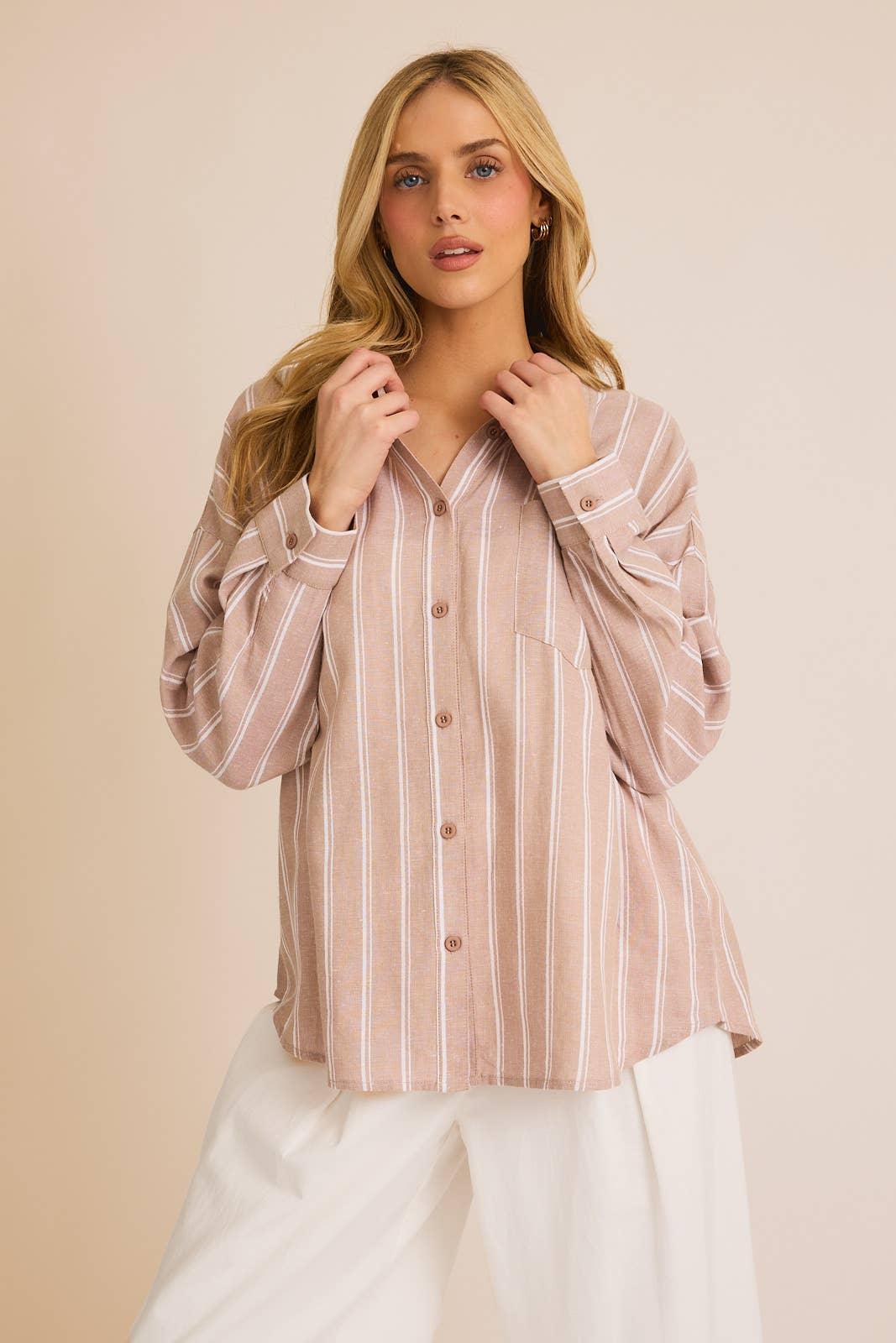 The Tammy Oversized Linen Shirt - Baxter Avenue