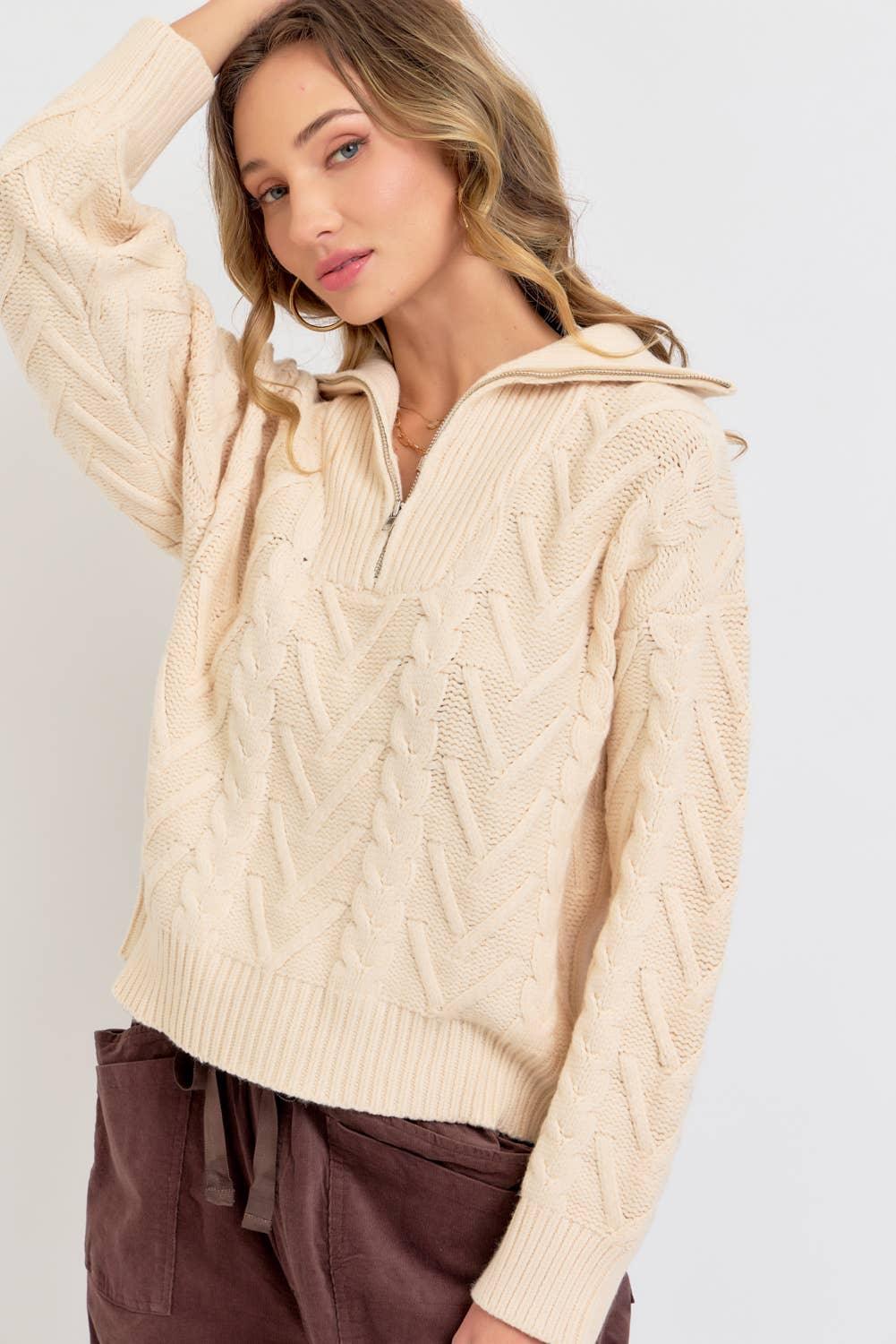 The Half Zip Janey Sweater - Baxter Avenue