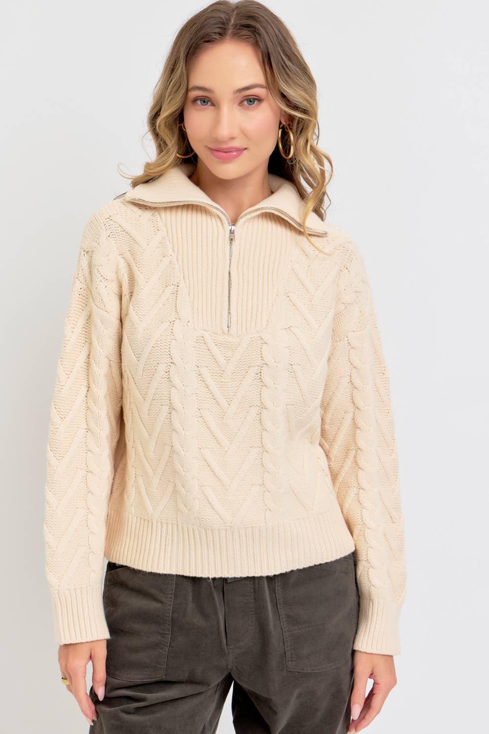 The Half Zip Janey Sweater - Baxter Avenue