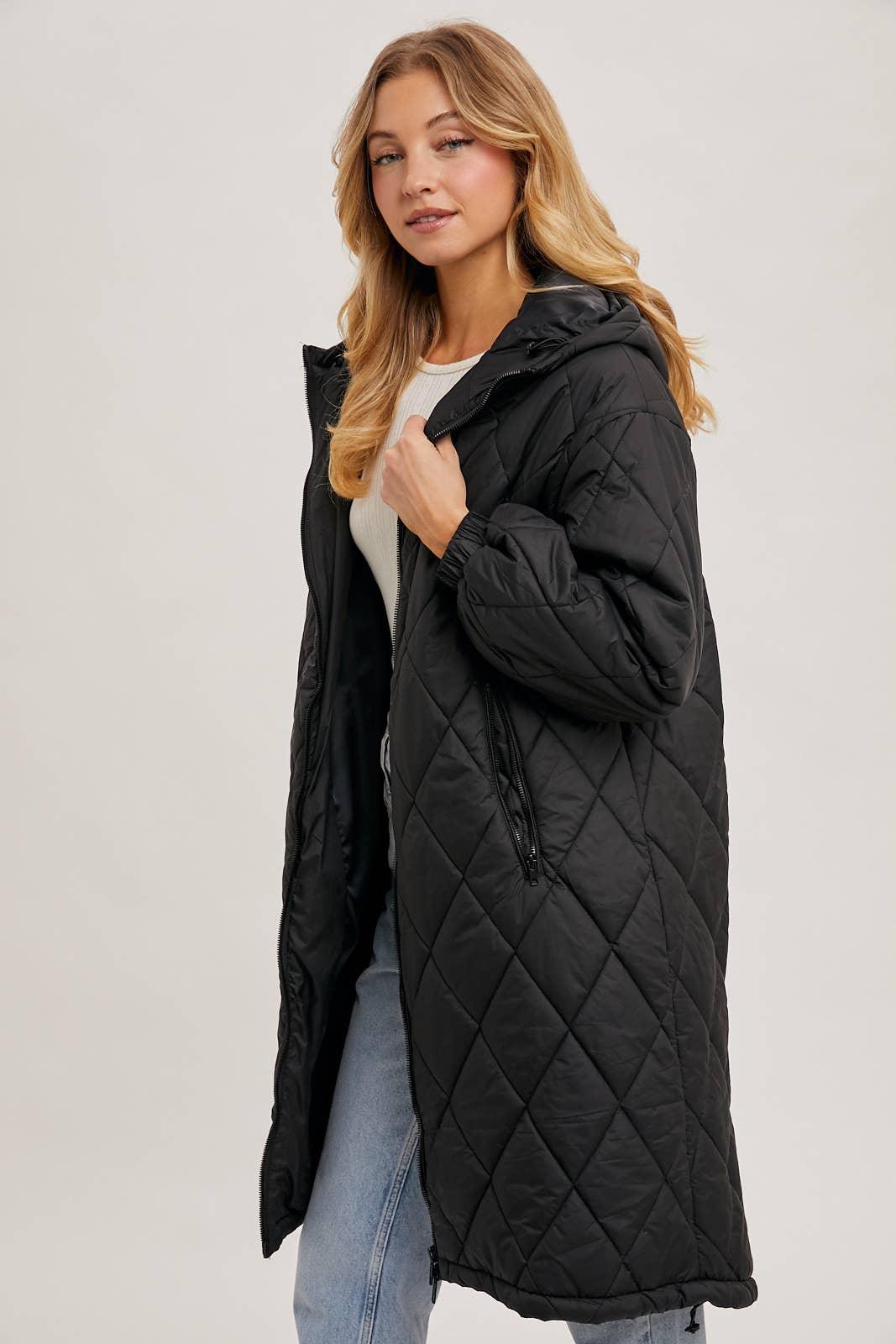 Longline Quilted Puffer Jacket - Baxter Avenue