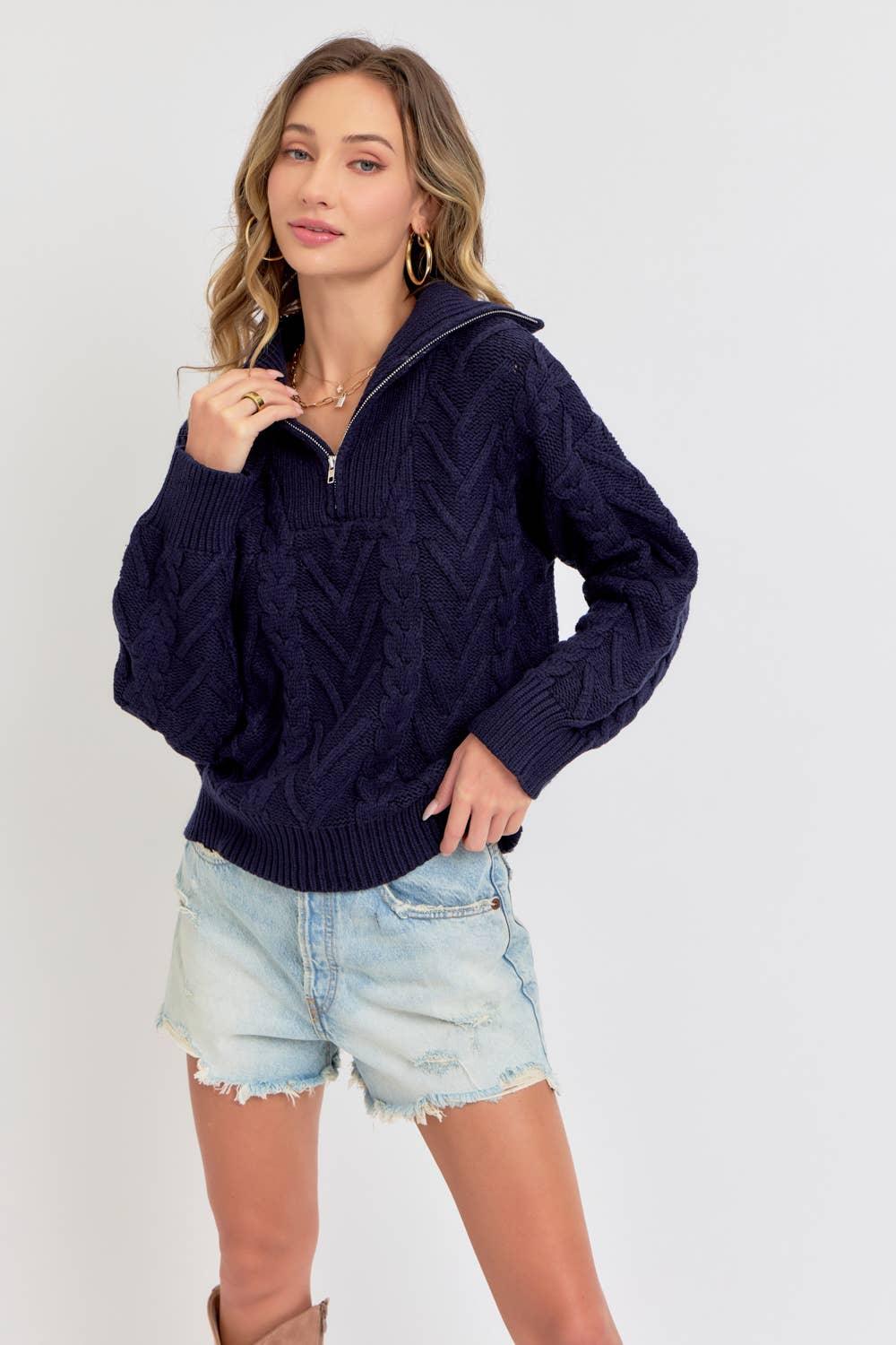 The Half Zip Janey Sweater - Baxter Avenue