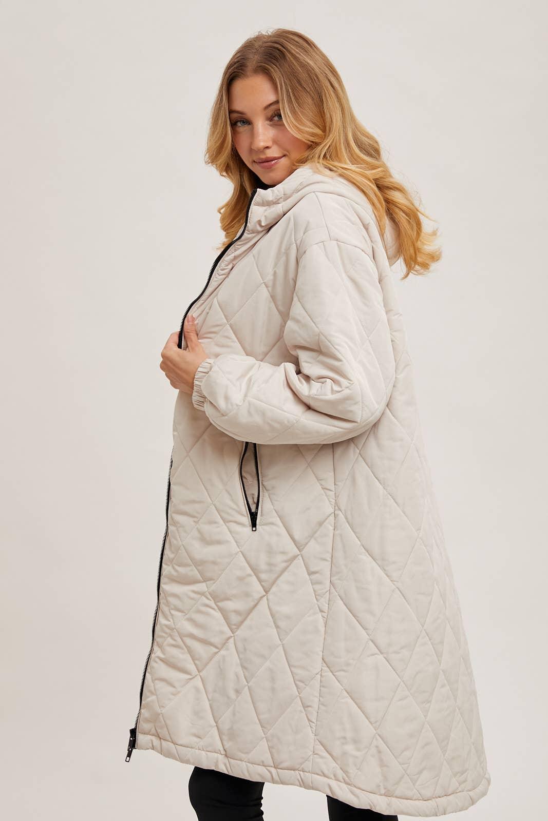 Longline Quilted Puffer Jacket - Baxter Avenue