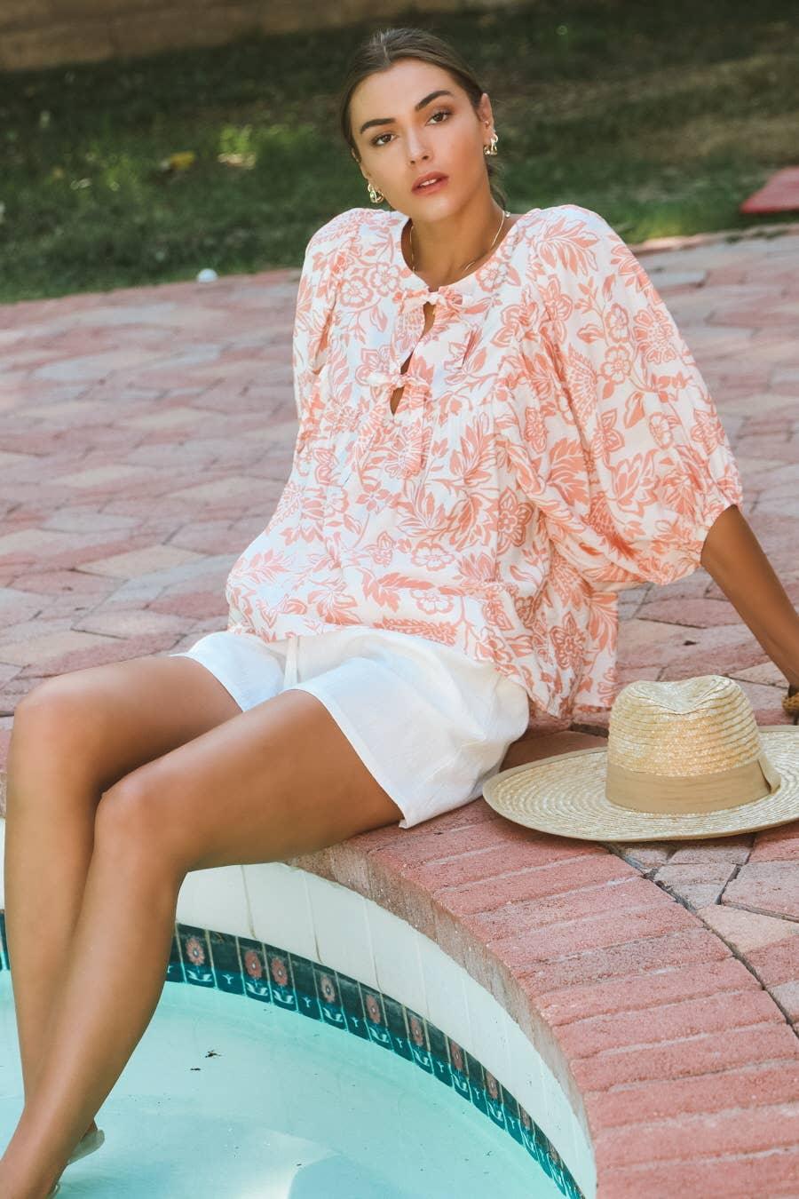 The Meghan Boho Neck Blouse - Baxter Avenue