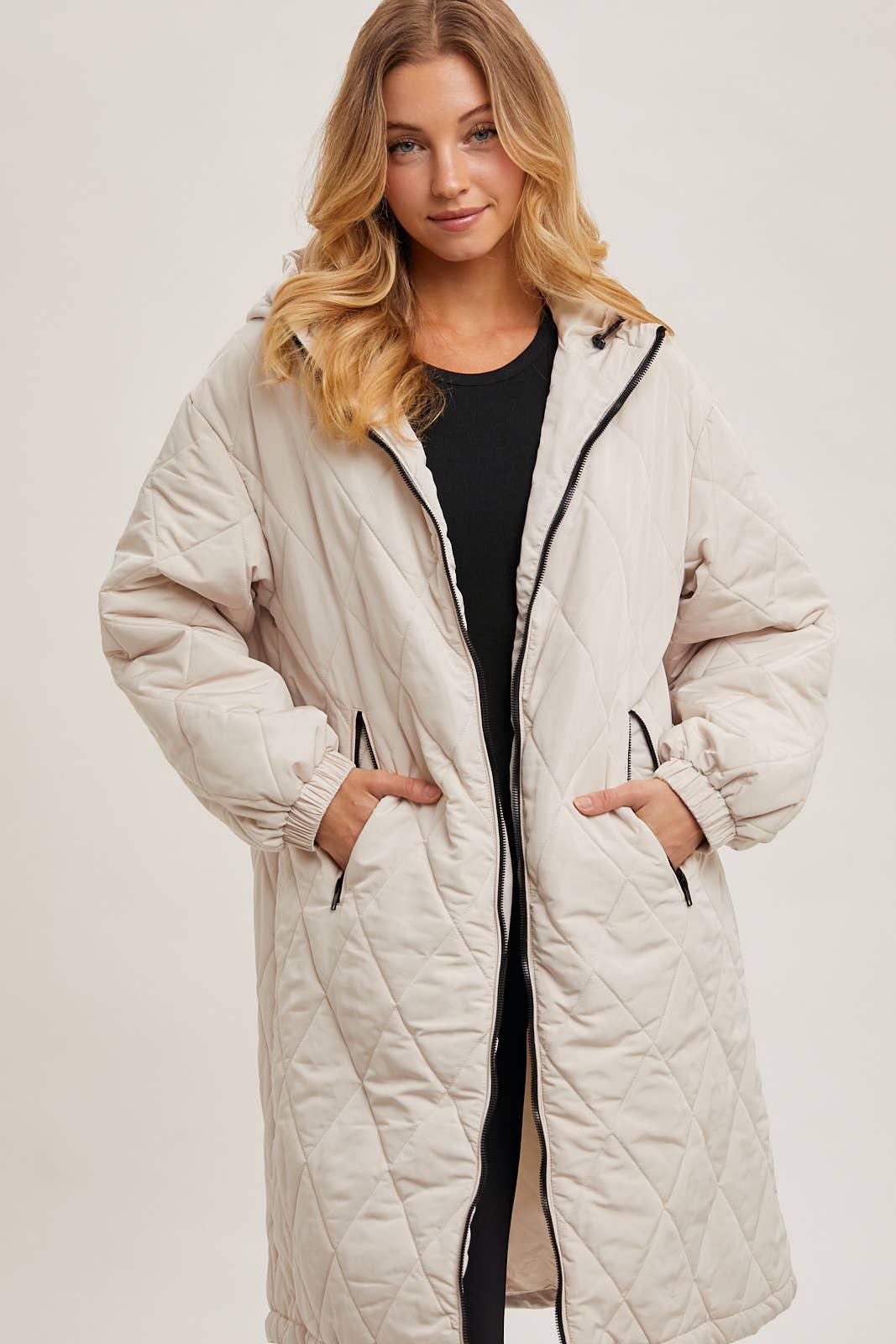 Longline Quilted Puffer Jacket - Baxter Avenue