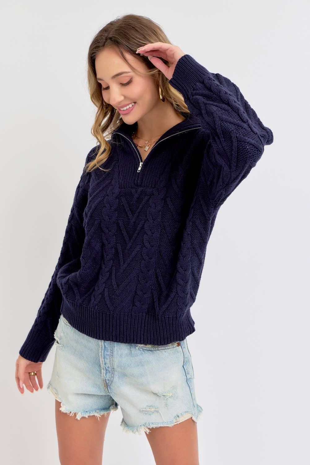 The Half Zip Janey Sweater - Baxter Avenue