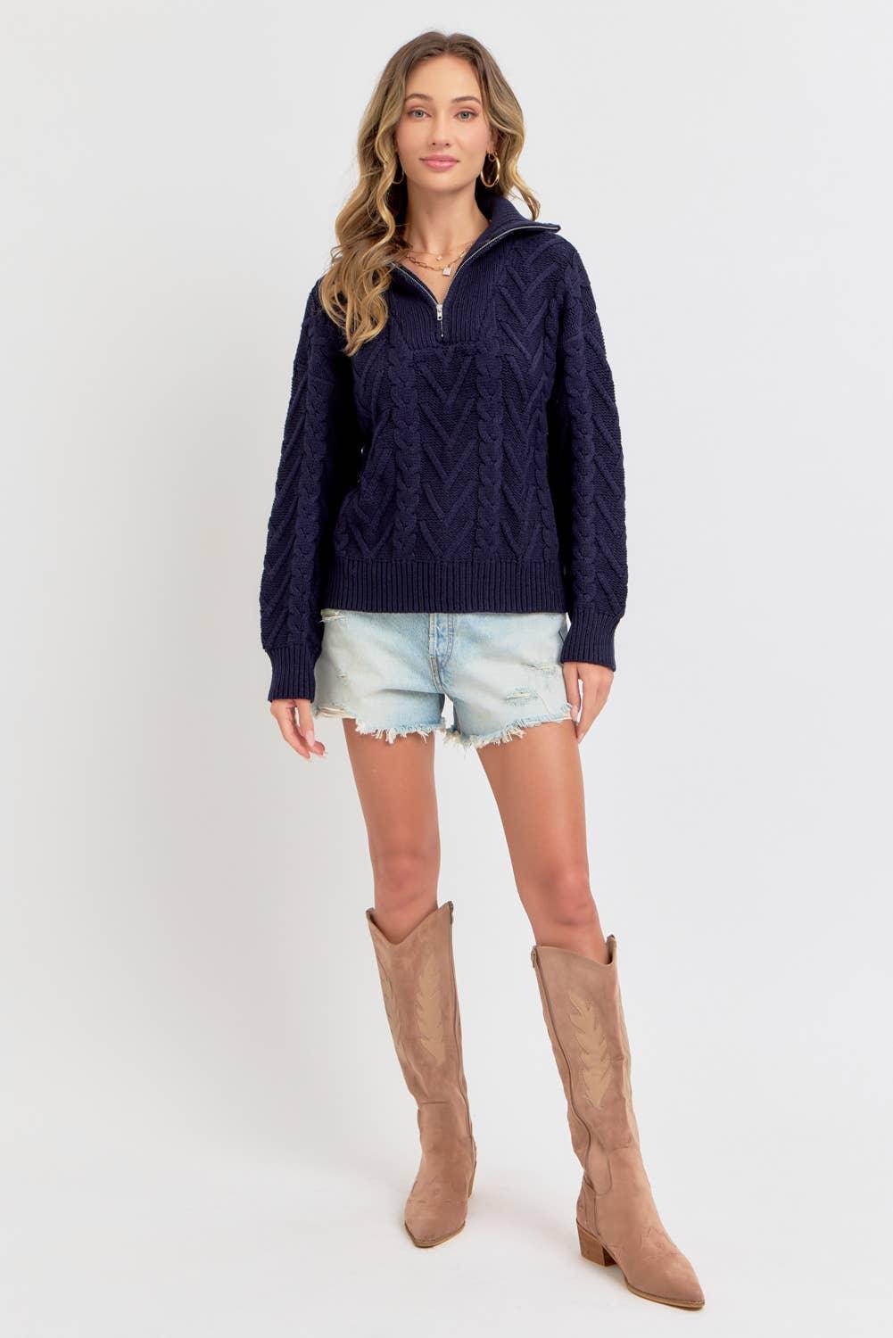 The Half Zip Janey Sweater - Baxter Avenue