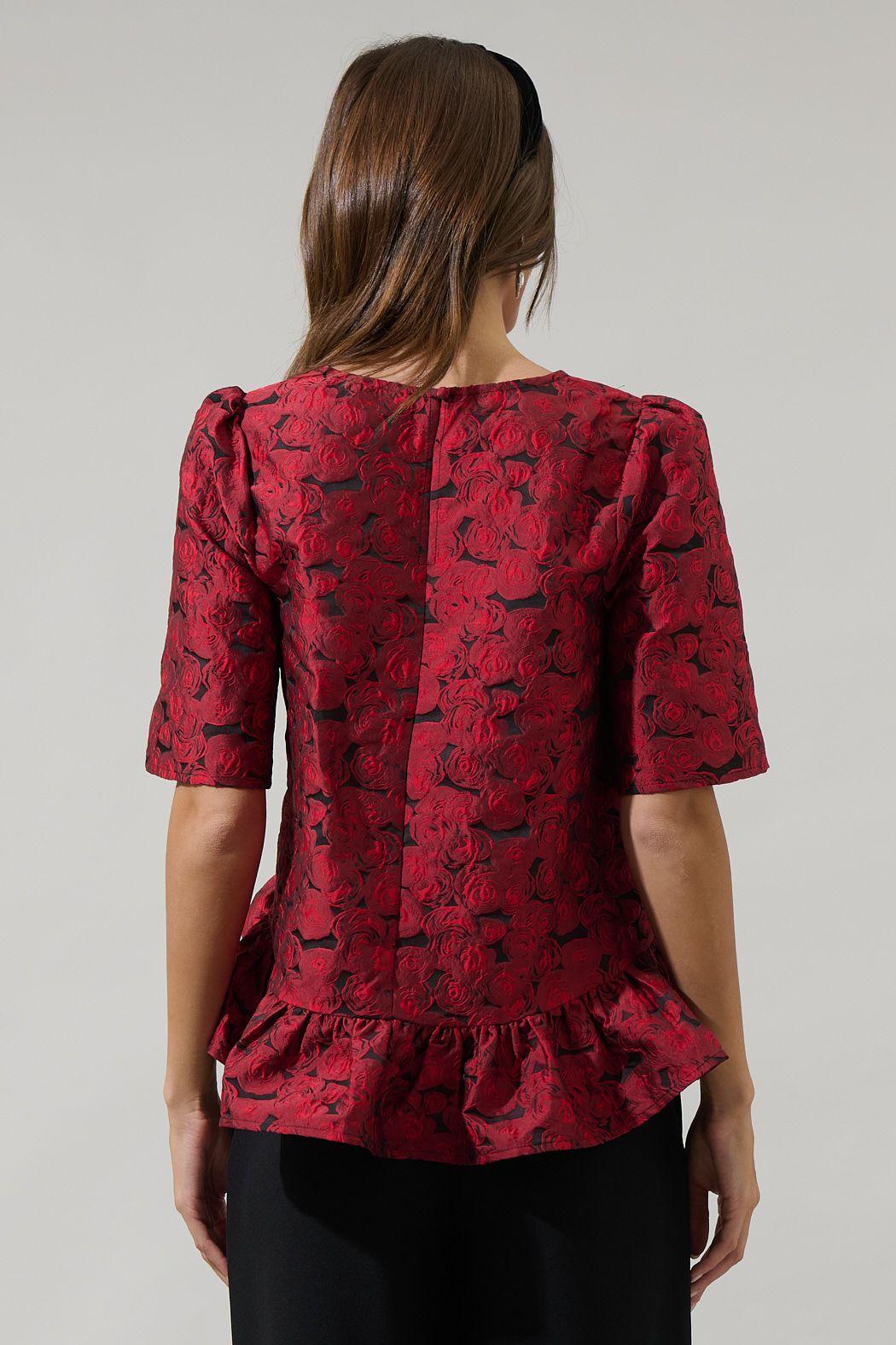 The Aelin Jacquard Top - Baxter Avenue