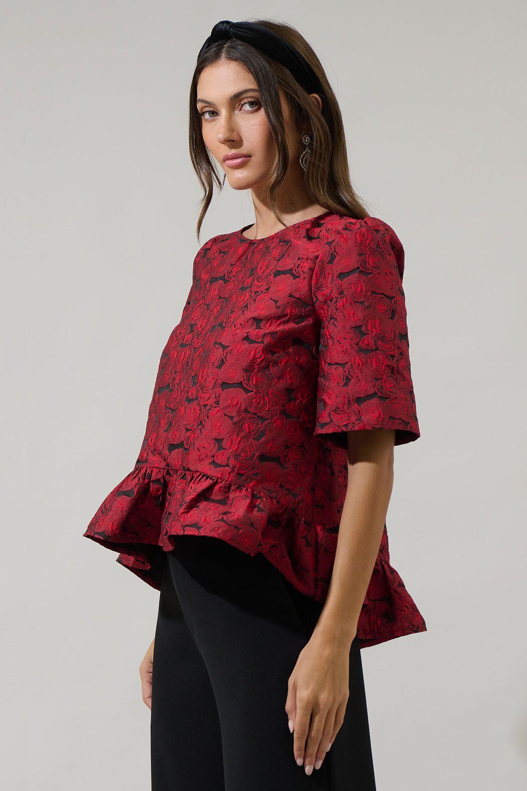 The Aelin Jacquard Top - Baxter Avenue
