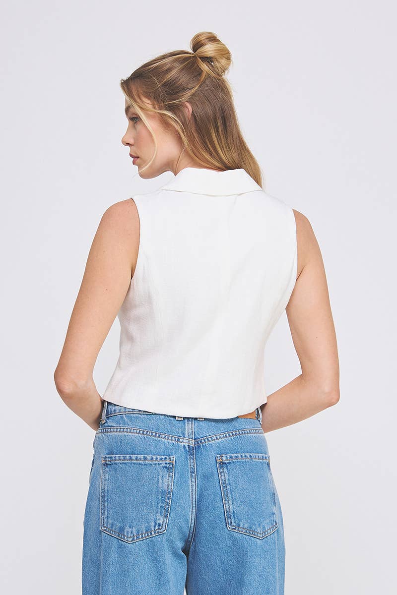 The Sloane Linen Vest - Baxter Avenue