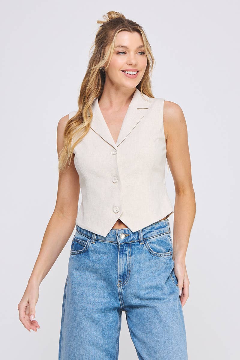The Sloane Linen Vest - Baxter Avenue