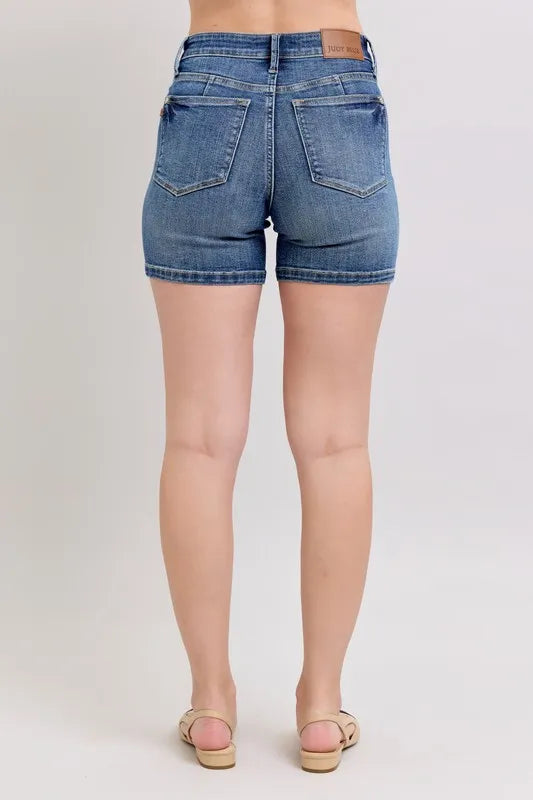 High Waist Denim Shorts - Baxter Avenue