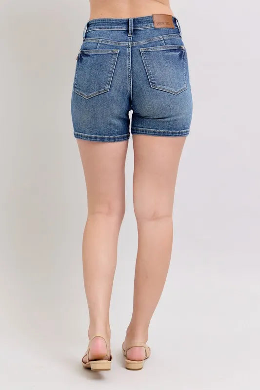 High Waist Denim Shorts - Baxter Avenue